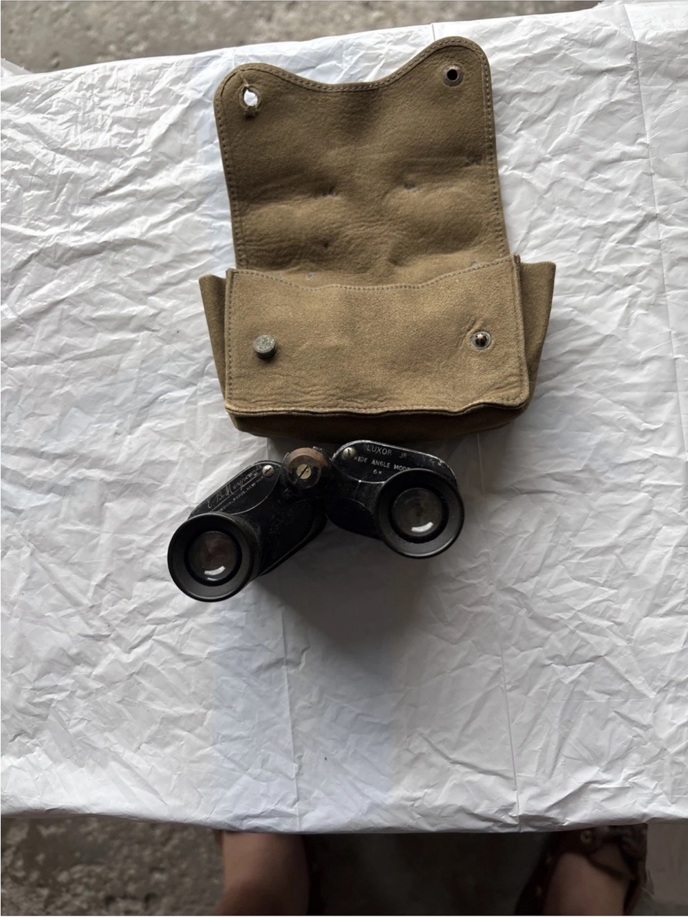 Luxor Jr Military Bino-Vintage Black Binoculars with Tan Carry Case -